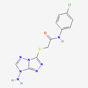 molecular formula C11H10ClN7OS B5578871 2-[(7-amino-7H-[1,2,4]triazolo[4,3-b][1,2,4]triazol-3-yl)thio]-N-(4-chlorophenyl)acetamide 