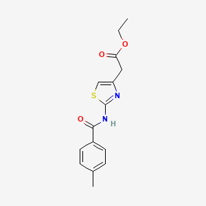 molecular formula C15H16N2O3S B5578873 ethyl {2-[(4-methylbenzoyl)amino]-1,3-thiazol-4-yl}acetate 