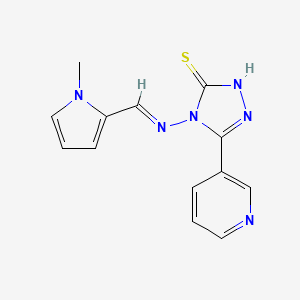 molecular formula C13H12N6S B5578884 4-[(1-甲基-1H-吡咯-2-基)亚甲基]氨基]-5-(3-吡啶基)-4H-1,2,4-三唑-3-硫醇 