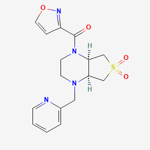 molecular formula C16H18N4O4S B5578918 (4aS*,7aR*)-1-(3-isoxazolylcarbonyl)-4-(2-pyridinylmethyl)octahydrothieno[3,4-b]pyrazine 6,6-dioxide 