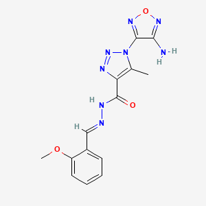molecular formula C14H14N8O3 B5578921 1-(4-氨基-1,2,5-恶二唑-3-基)-N'-(2-甲氧基亚苄基)-5-甲基-1H-1,2,3-三唑-4-碳酰肼 