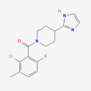 molecular formula C16H17ClFN3O B5578926 1-(2-chloro-6-fluoro-3-methylbenzoyl)-4-(1H-imidazol-2-yl)piperidine 