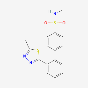 molecular formula C16H15N3O2S2 B5578941 N-甲基-2'-(5-甲基-1,3,4-噻二唑-2-基)联苯-4-磺酰胺 