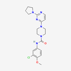 molecular formula C20H25ClN6O2 B5578952 N-(3-氯-4-甲氧基苯基)-4-[2-(1-吡咯烷基)-4-嘧啶基]-1-哌嗪羧酰胺 