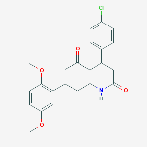 molecular formula C23H22ClNO4 B5578962 4-(4-chlorophenyl)-7-(2,5-dimethoxyphenyl)-4,6,7,8-tetrahydro-2,5(1H,3H)-quinolinedione 