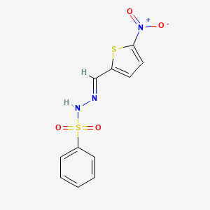 molecular formula C11H9N3O4S2 B5578974 N'-[(5-nitro-2-thienyl)methylene]benzenesulfonohydrazide 