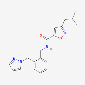 molecular formula C19H22N4O2 B5578980 3-isobutyl-N-[2-(1H-pyrazol-1-ylmethyl)benzyl]-5-isoxazolecarboxamide 