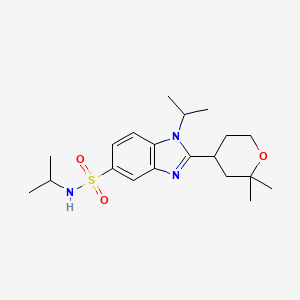 molecular formula C20H31N3O3S B5578983 2-(2,2-dimethyltetrahydro-2H-pyran-4-yl)-N,1-diisopropyl-1H-benzimidazole-5-sulfonamide 