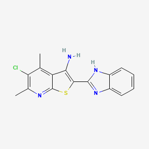 molecular formula C16H13ClN4S B5578985 2-(1H-苯并咪唑-2-基)-5-氯-4,6-二甲基噻吩并[2,3-b]吡啶-3-胺 