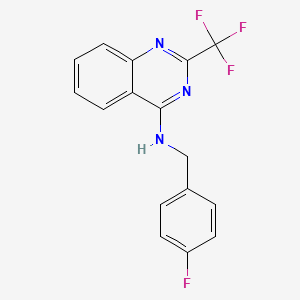 molecular formula C16H11F4N3 B5578989 N-(4-氟苄基)-2-(三氟甲基)-4-喹唑啉胺 