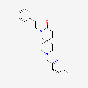 molecular formula C25H33N3O B5579020 9-[(5-乙基吡啶-2-基)甲基]-2-(2-苯乙基)-2,9-二氮杂螺[5.5]十一烷-3-酮 