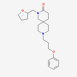 molecular formula C23H34N2O3 B5579064 9-(3-phenoxypropyl)-2-(tetrahydrofuran-2-ylmethyl)-2,9-diazaspiro[5.5]undecan-3-one 