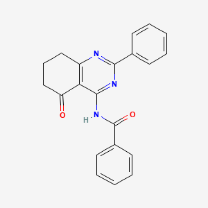 molecular formula C21H17N3O2 B5579084 N-(5-oxo-2-phenyl-5,6,7,8-tetrahydro-4-quinazolinyl)benzamide 