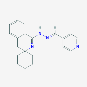 molecular formula C20H22N4 B5579091 异烟酰醛 2'H-螺[环己烷-1,3'-异喹啉]-1'(4'H)-亚甲基腙 