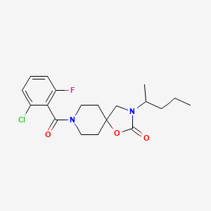 molecular formula C19H24ClFN2O3 B5579112 8-(2-chloro-6-fluorobenzoyl)-3-(1-methylbutyl)-1-oxa-3,8-diazaspiro[4.5]decan-2-one 