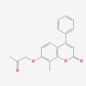 molecular formula C19H16O4 B5579117 8-甲基-7-(2-氧代丙氧基)-4-苯基-2H-色烯-2-酮 