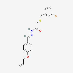 molecular formula C19H19BrN2O2S B5579128 N'-[4-(allyloxy)benzylidene]-2-[(3-bromobenzyl)thio]acetohydrazide 