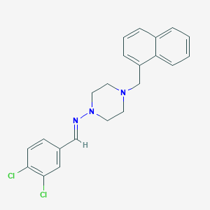 molecular formula C22H21Cl2N3 B5579157 N-(3,4-dichlorobenzylidene)-4-(1-naphthylmethyl)-1-piperazinamine 
