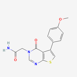 molecular formula C15H13N3O3S B5579184 2-[5-(4-methoxyphenyl)-4-oxothieno[2,3-d]pyrimidin-3(4H)-yl]acetamide 