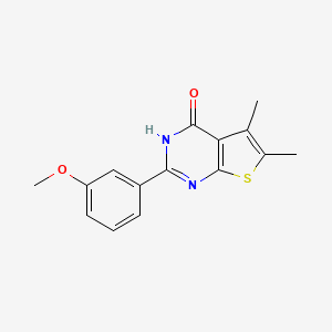 molecular formula C15H14N2O2S B5579192 2-(3-methoxyphenyl)-5,6-dimethylthieno[2,3-d]pyrimidin-4(3H)-one 