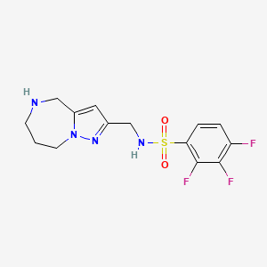 molecular formula C14H15F3N4O2S B5579196 2,3,4-trifluoro-N-(5,6,7,8-tetrahydro-4H-pyrazolo[1,5-a][1,4]diazepin-2-ylmethyl)benzenesulfonamide 