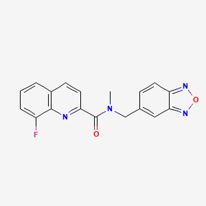 molecular formula C18H13FN4O2 B5579199 N-(2,1,3-benzoxadiazol-5-ylmethyl)-8-fluoro-N-methyl-2-quinolinecarboxamide 