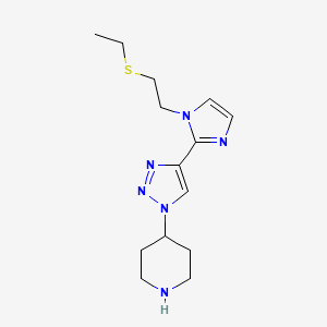 molecular formula C14H22N6S B5579205 4-(4-{1-[2-(ethylthio)ethyl]-1H-imidazol-2-yl}-1H-1,2,3-triazol-1-yl)piperidine hydrochloride 