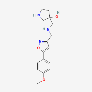 molecular formula C16H21N3O3 B5579219 3-[({[5-(4-methoxyphenyl)-3-isoxazolyl]methyl}amino)methyl]-3-pyrrolidinol dihydrochloride 