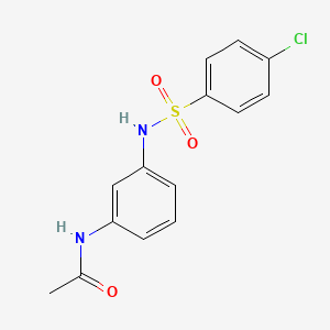 molecular formula C14H13ClN2O3S B5579239 N-(3-{[(4-氯苯基)磺酰基]氨基}苯基)乙酰胺 CAS No. 5270-90-6