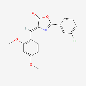molecular formula C18H14ClNO4 B5579255 2-(3-氯苯基)-4-(2,4-二甲氧基苄亚叉基)-1,3-恶唑-5(4H)-酮 