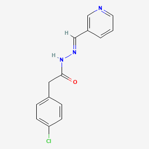 molecular formula C14H12ClN3O B5579268 2-(4-chlorophenyl)-N'-(3-pyridinylmethylene)acetohydrazide 