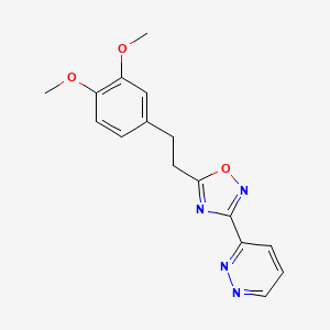 molecular formula C16H16N4O3 B5579283 3-{5-[2-(3,4-dimethoxyphenyl)ethyl]-1,2,4-oxadiazol-3-yl}pyridazine 