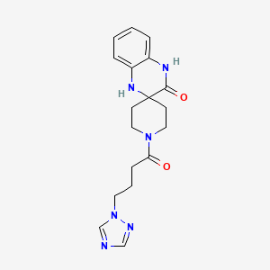molecular formula C18H22N6O2 B5579296 1-[4-(1H-1,2,4-triazol-1-yl)butanoyl]-1',4'-dihydro-3'H-spiro[piperidine-4,2'-quinoxalin]-3'-one 
