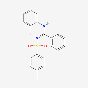 molecular formula C20H17IN2O2S B5579300 N-(2-iodophenyl)-N'-[(4-methylphenyl)sulfonyl]benzenecarboximidamide 