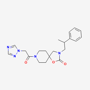molecular formula C20H25N5O3 B5579305 3-(2-phenylpropyl)-8-(1H-1,2,4-triazol-1-ylacetyl)-1-oxa-3,8-diazaspiro[4.5]decan-2-one 