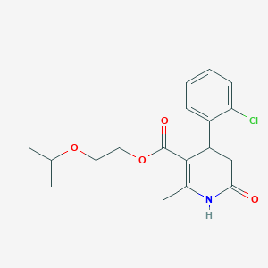 molecular formula C18H22ClNO4 B5579333 2-异丙氧基乙基 4-(2-氯苯基)-2-甲基-6-氧代-1,4,5,6-四氢-3-吡啶甲酸酯 
