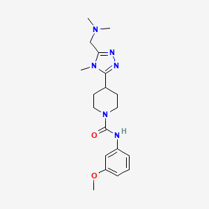 molecular formula C19H28N6O2 B5579340 4-{5-[(二甲氨基)甲基]-4-甲基-4H-1,2,4-三唑-3-基}-N-(3-甲氧基苯基)哌啶-1-甲酰胺 