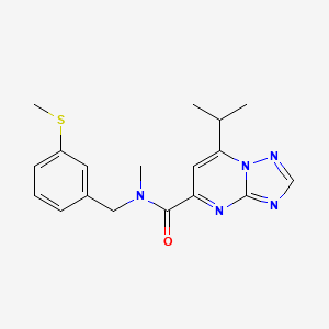 molecular formula C18H21N5OS B5579355 7-isopropyl-N-methyl-N-[3-(methylthio)benzyl][1,2,4]triazolo[1,5-a]pyrimidine-5-carboxamide 