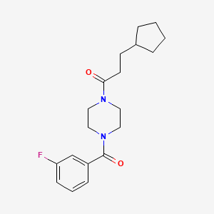 molecular formula C19H25FN2O2 B5579358 1-(3-cyclopentylpropanoyl)-4-(3-fluorobenzoyl)piperazine 