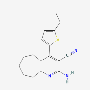 molecular formula C17H19N3S B5579359 2-氨基-4-(5-乙基-2-噻吩基)-6,7,8,9-四氢-5H-环庚[b]吡啶-3-碳腈 