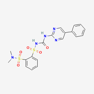 molecular formula C19H19N5O5S2 B5579376 N,N-dimethyl-N'-{[(5-phenyl-2-pyrimidinyl)amino]carbonyl}-1,2-benzenedisulfonamide 