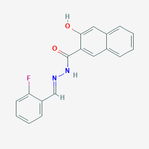 molecular formula C18H13FN2O2 B5579422 N'-(2-氟代亚苄叉亚甲基)-3-羟基-2-萘酰肼 