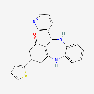 11-(3-pyridinyl)-3-(2-thienyl)-2,3,4,5,10,11-hexahydro-1H-dibenzo[b,e][1,4]diazepin-1-one