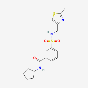 molecular formula C17H21N3O3S2 B5579500 N-cyclopentyl-3-({[(2-methyl-1,3-thiazol-4-yl)methyl]amino}sulfonyl)benzamide 