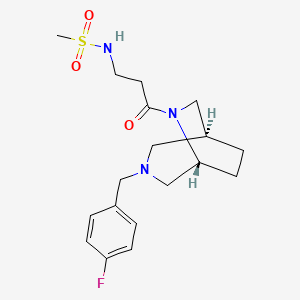 molecular formula C18H26FN3O3S B5579506 N-{3-[(1S*,5R*)-3-(4-fluorobenzyl)-3,6-diazabicyclo[3.2.2]non-6-yl]-3-oxopropyl}methanesulfonamide 