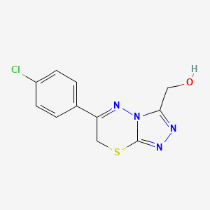 molecular formula C11H9ClN4OS B5579544 [6-(4-chlorophenyl)-7H-[1,2,4]triazolo[3,4-b][1,3,4]thiadiazin-3-yl]methanol 