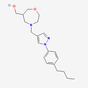 molecular formula C20H29N3O2 B5579551 (4-{[1-(4-butylphenyl)-1H-pyrazol-4-yl]methyl}-1,4-oxazepan-6-yl)methanol 
