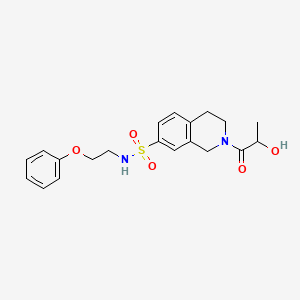 molecular formula C20H24N2O5S B5579554 2-乳酰基-N-(2-苯氧基乙基)-1,2,3,4-四氢异喹啉-7-磺酰胺 