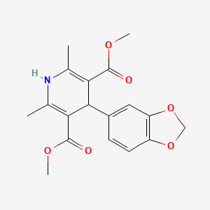 molecular formula C18H19NO6 B5579561 4-(1,3-苯并二氧杂环-5-基)-2,6-二甲基-1,4-二氢-3,5-吡啶二甲酸二甲酯 CAS No. 93515-26-5