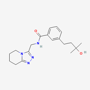 molecular formula C19H26N4O2 B5579599 3-(3-hydroxy-3-methylbutyl)-N-(5,6,7,8-tetrahydro[1,2,4]triazolo[4,3-a]pyridin-3-ylmethyl)benzamide 